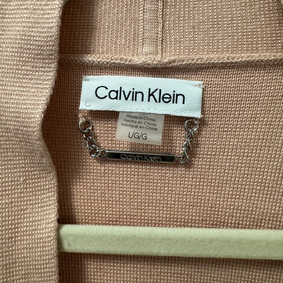SALE: 3/$25 - Calvin Klein Pink Open Front Cardigan - Large - GUC - Picture 2 of 7